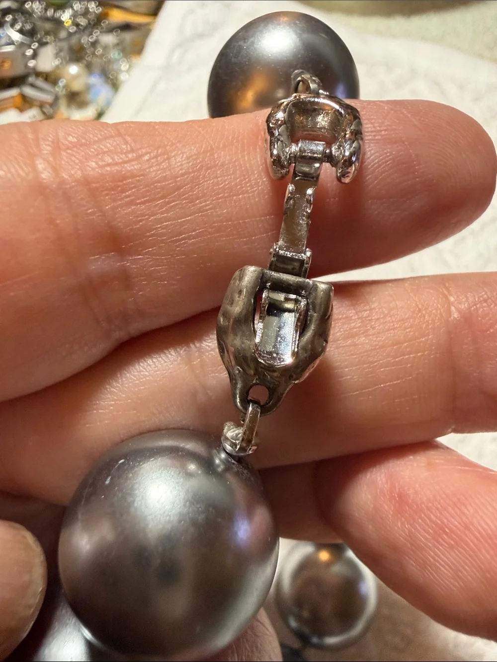 Vintage Richelieu Gray Charcol Bead Necklace - Women Jewelry